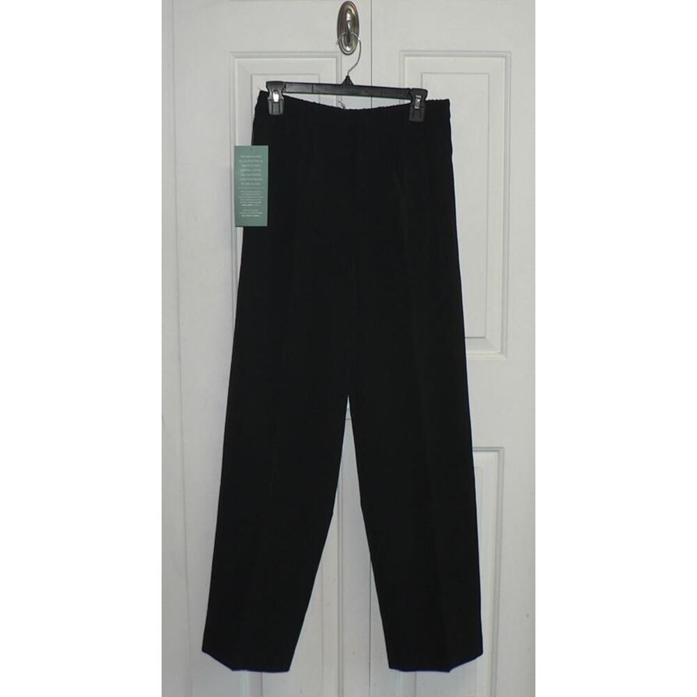 Johnny Wujek Women's Elastic Waist Pleated Dress Pants in Black Small $109